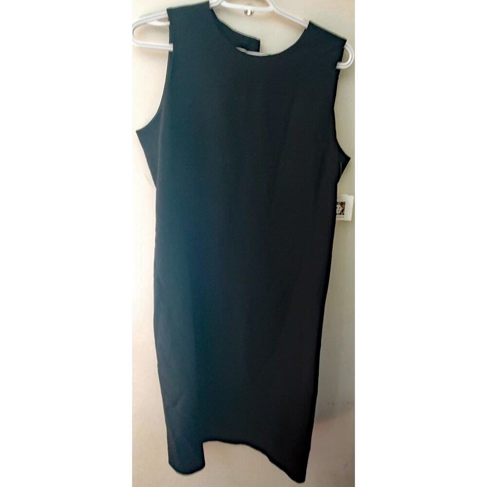 Anne Klein Black Sheath Sleeveless Dress - Size 8 Zipper Broken NWD